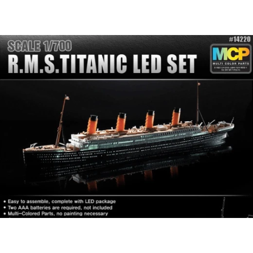 Academy 14220 1/700 R.M.S. Titanic + LED Set MCP Plastic Model Kit 1 Academy 14220 1/700 R.M.S. Titanic + LED Set MCP Plastic Model Kit