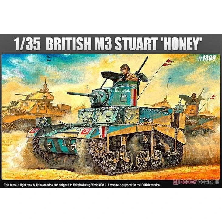 Academy 13270 1/35 British M3 Stuart Honey Plastic Model Kit 3 Academy 13270 1/35 British M3 Stuart Honey Plastic Model Kit - Image 3