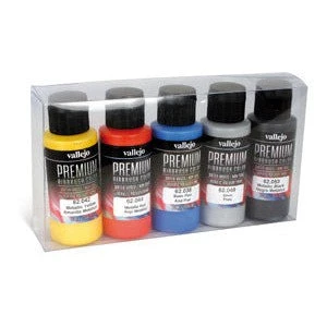 Vallejo 62103 Premium Colour Metallics 5 Colour Set Acrylic Airbrush Paint 1 Vallejo 62103 Premium Colour Metallics 5 Colour Set Acrylic Airbrush Paint