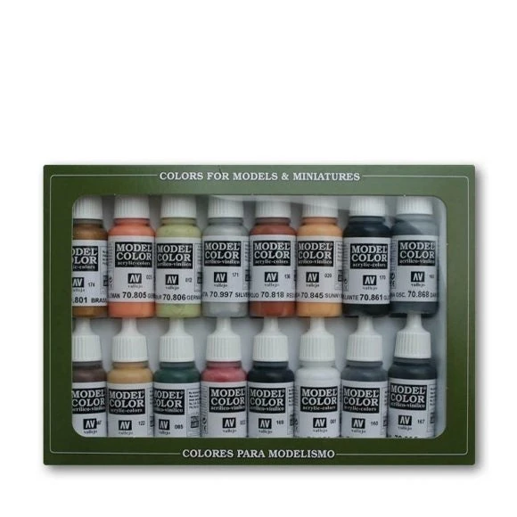 Vallejo 70107 Model Colour German Colors WWII 16 Colour Acrylic Paint Set 1 Vallejo 70107 Model Colour German Colors WWII 16 Colour Acrylic Paint Set