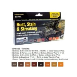 Vallejo 70183 Model Colour Rust Stain And Streaking Acrylic Paint Set -Model Toy Store AV70183 2