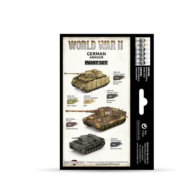 Vallejo 70205 Model Colour WWII German Armour Acrylic 6 Colour Paint Set 2 Vallejo 70205 Model Colour WWII German Armour Acrylic 6 Colour Paint Set - Image 2