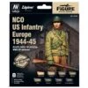 Vallejo 70244 Model Color Alpine NCO US Infantry Europe 194445 Acrylic 8 Colour Paint Set W/ Figure