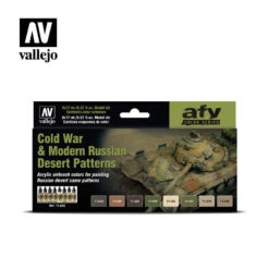 Vallejo 71620 Model Air Cold War And Modern Russian Desert Patterns 8 Colour Acrylic Paint Set