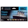 Vallejo 71646 Model Air Titanic Colours Acrylic 8 Colour Paint Set