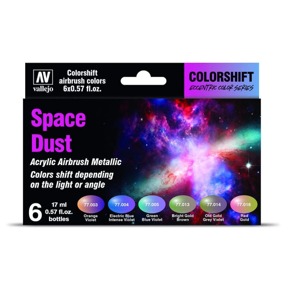 Vallejo 77091 Eccentric Colorshift Space Dust 6 Colour Set Acrylic Airbrush Paint 1 Vallejo 77091 Eccentric Colorshift Space Dust 6 Colour Set Acrylic Airbrush Paint