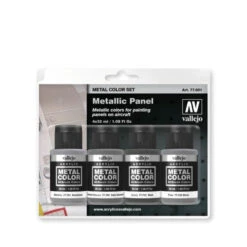 Vallejo 77601 Metal Colour Metallic Panel 4 Colour Acrylic Paint Set