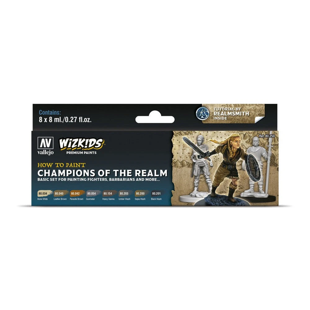 Vallejo 80250 Wizkids Premium Set Champions Of The Realm Acrylic Paint Set 8 Colour Set 1 Vallejo 80250 Wizkids Premium Set Champions Of The Realm Acrylic Paint Set 8 Colour Set