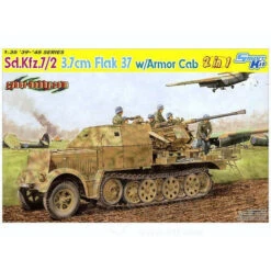 Dragon 6953 1/35 Sd.Kfz.7/2 3.7cm FlaK 37 W/Armor Cab Or Sd.Kfz.7/2 3.7cm FlaK 36 Plastic Model Kit