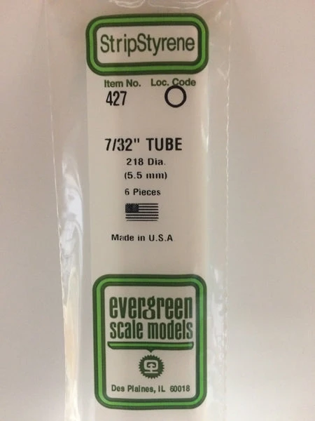 Evergreen 427 White Polystyrene Round Tube 0.219 X 24 / 5.6mm X 61cm 1 Evergreen 427 White Polystyrene Round Tube 0.219 X 24 / 5.6mm X 61cm