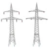 Faller HO 2 Electricity Pylons 100 KV