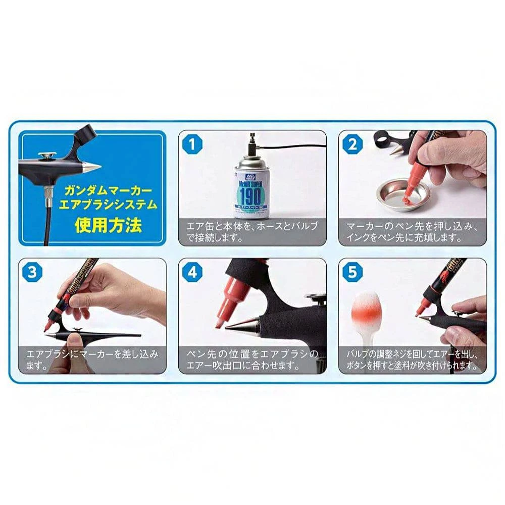 Gundam Marker Airbrush Set W/Propellant 4 Gundam Marker Airbrush Set W/Propellant - Image 4