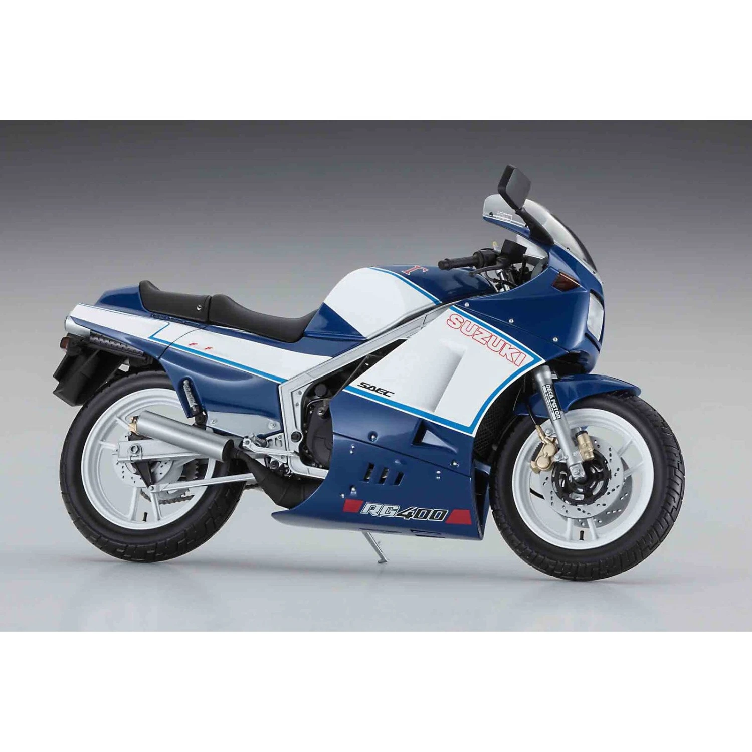 Hasegawa 1/12 SUZUKI RG400 Gamma LATE VERSION BLUE/WHITE COLOR W/Under Cowl 2 Hasegawa 1/12 SUZUKI RG400 Gamma LATE VERSION BLUE/WHITE COLOR W/Under Cowl - Image 2