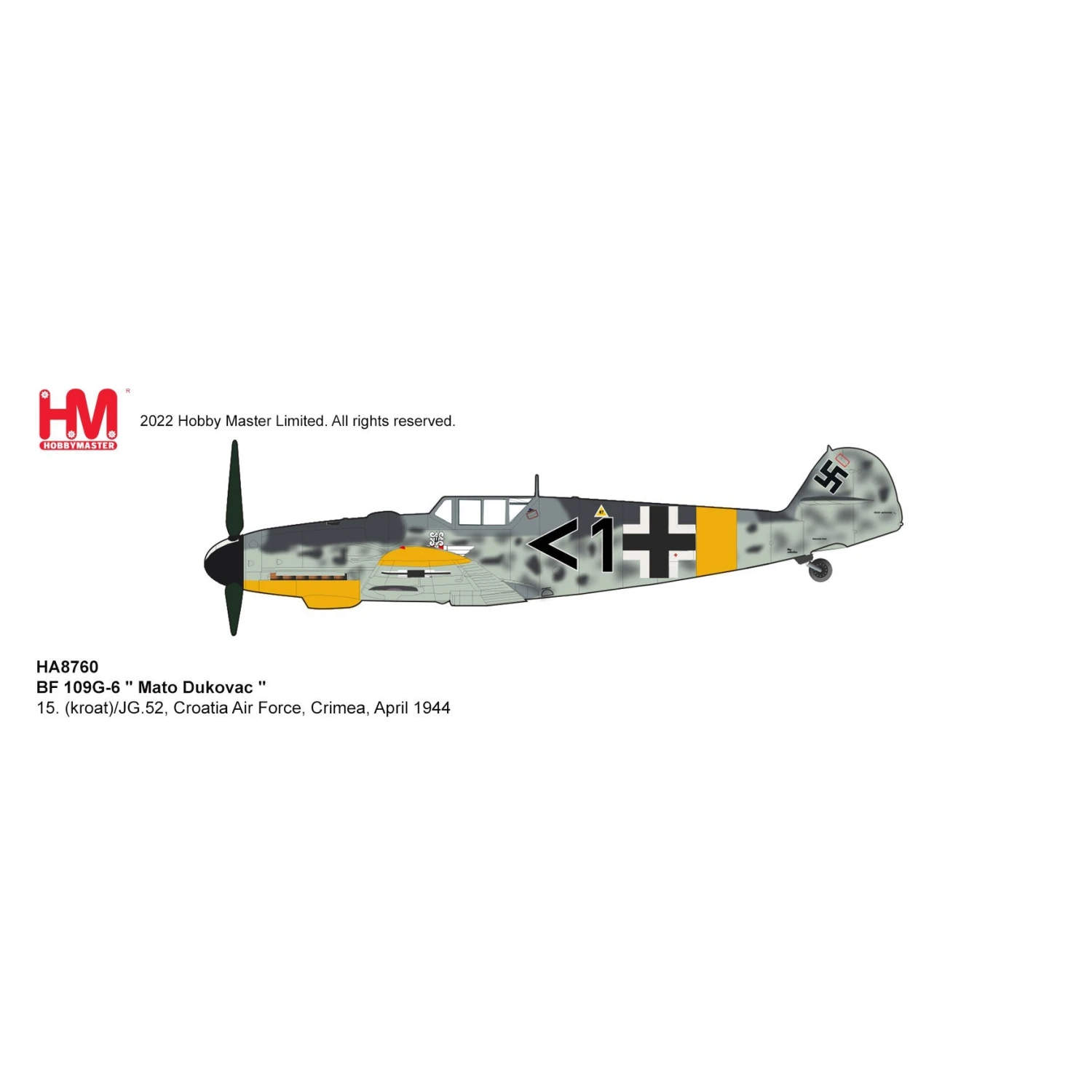 1/48 BF109G6 Mato Dukovac 15.JG 52 Croatia Air Force Crimea April 1944 9 1/48 BF109G6 Mato Dukovac 15.JG 52 Croatia Air Force Crimea April 1944 - Image 9