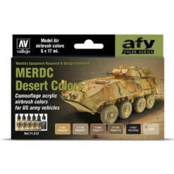 Vallejo 71212 Model Air MERDC Desert 6 Colour Acrylic Paint Set