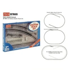 Peco HO/OO 3rd Radius Setrack Starter Set 5 Peco HO/OO 3rd Radius Setrack Starter Set -Model Toy Store PST101 1