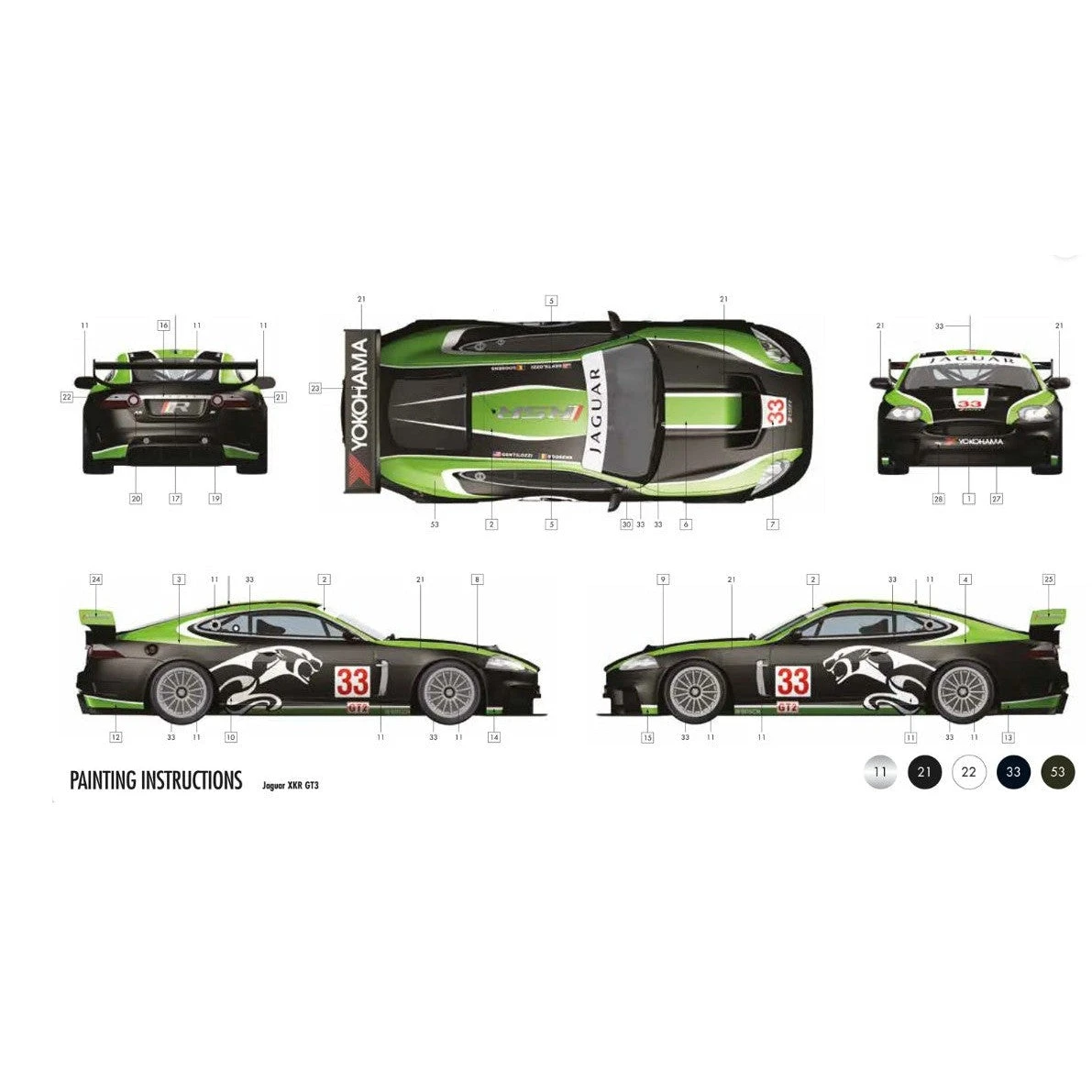Airfix 1/32 Jaguar XKR GT3 Fantasy Scheme Starter Set 4 Airfix 1/32 Jaguar XKR GT3 Fantasy Scheme Starter Set - Image 4