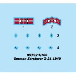 Trumpeter 05792 1/700 German Zerstorser Z21 1940 Plastic Model Kit -Model Toy Store TR05792 2