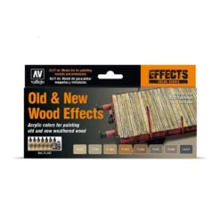 Vallejo 71187 Model Air Old And New Wood Effects Colour Acrylic Airbrush Paint Set