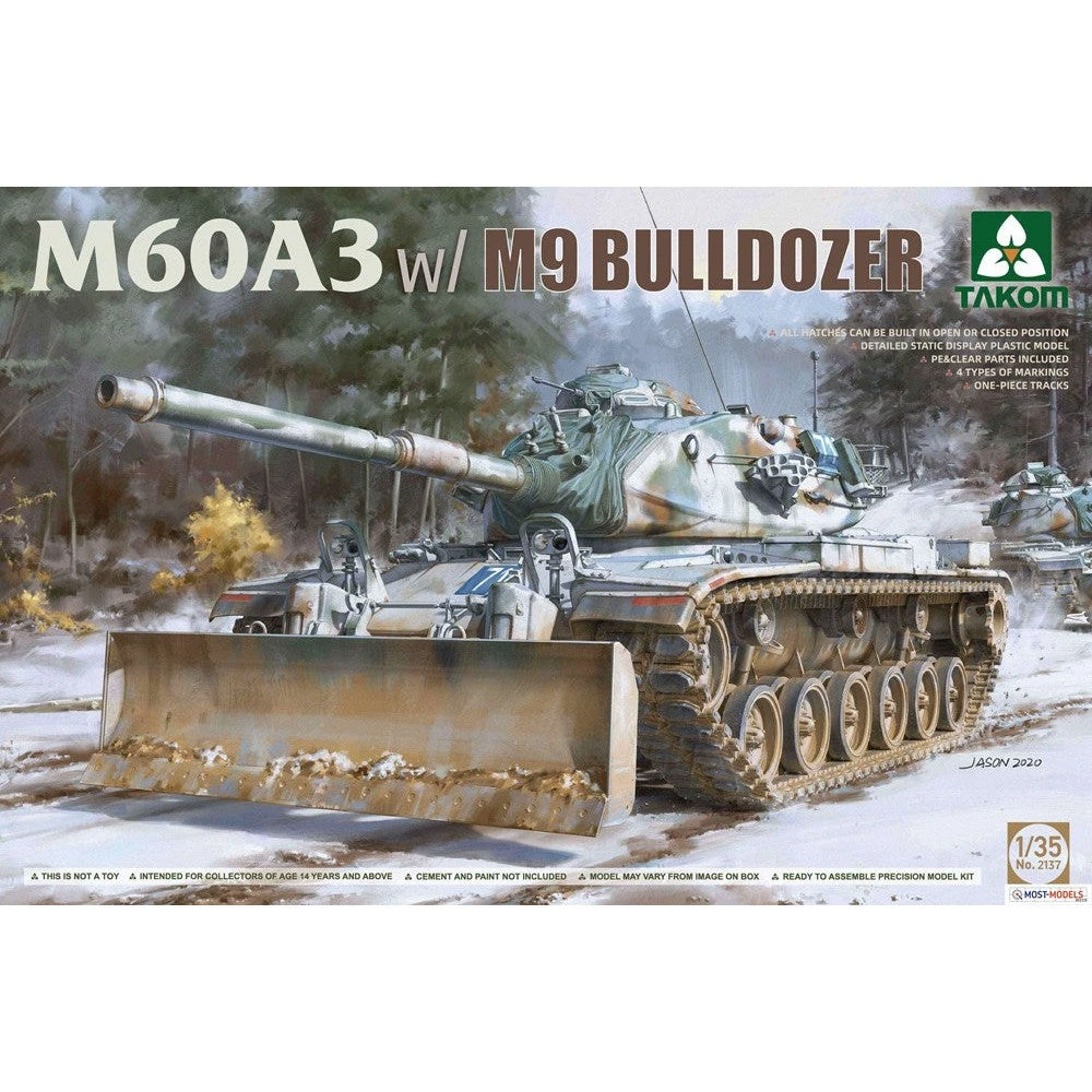 Takom 2137 1/35 M60A3 W/M9 BULLDOZER Plastic Model Kit 1 Takom 2137 1/35 M60A3 W/M9 BULLDOZER Plastic Model Kit