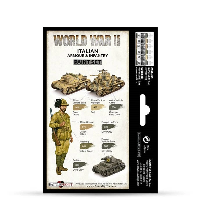 Vallejo 70209 Model Colour WWII Italian Armour And Infantry Acrylic 6 Colour Paint Set 2 Vallejo 70209 Model Colour WWII Italian Armour And Infantry Acrylic 6 Colour Paint Set - Image 2
